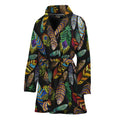 Vintage Feather Pattern Print Women's Bathrobe
