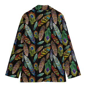 Vintage Feather Pattern Print Women's Blazer