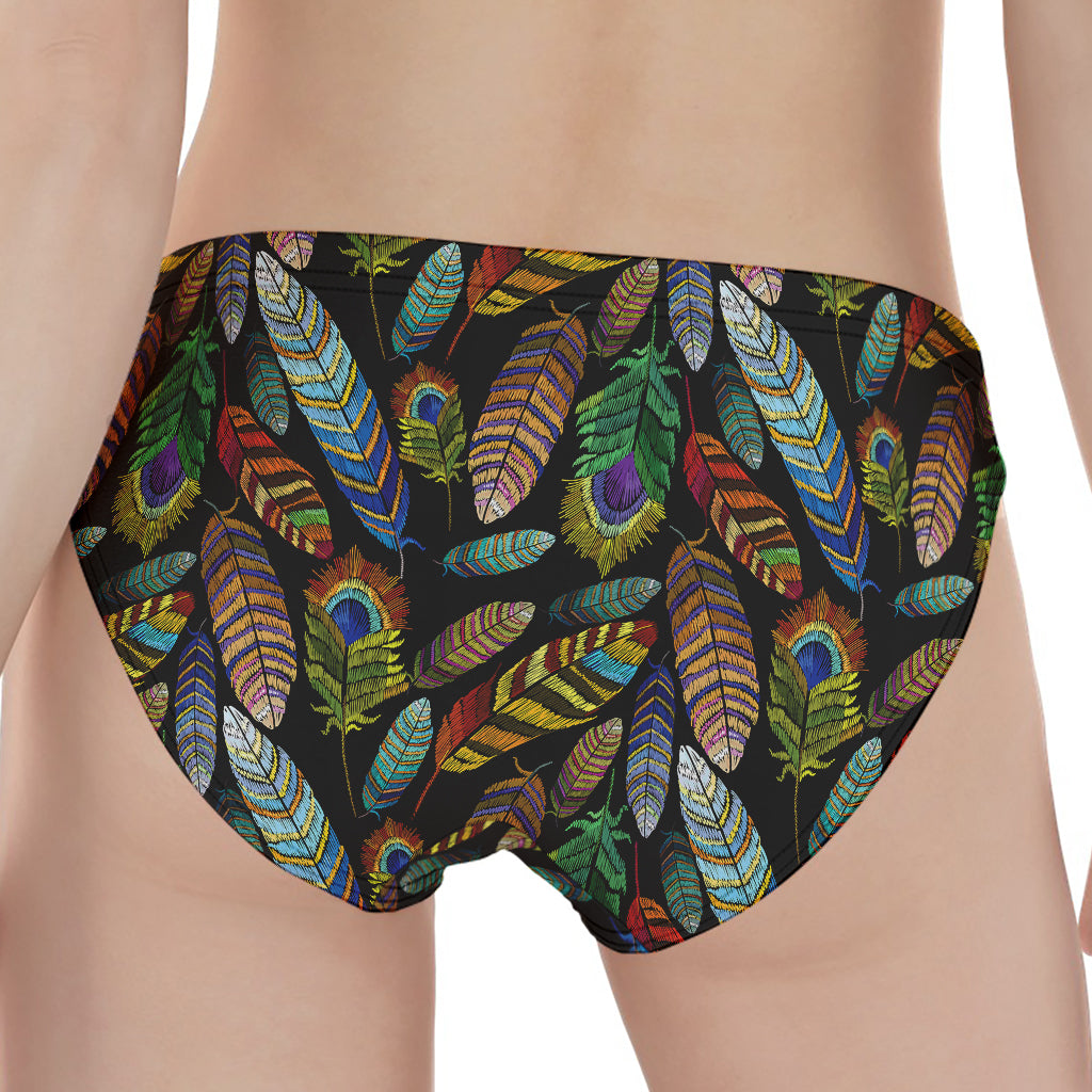 Vintage Feather Pattern Print Women's Panties