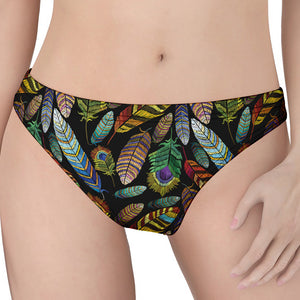 Vintage Feather Pattern Print Women's Thong