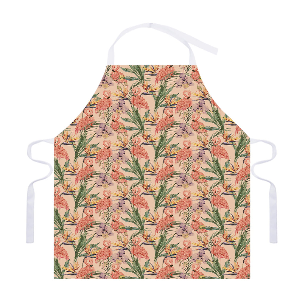 Vintage Flamingo Pattern Print Adjustable Apron