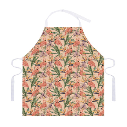 Vintage Flamingo Pattern Print Adjustable Apron