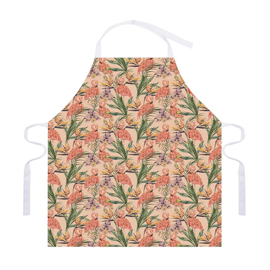 Vintage Flamingo Pattern Print Adjustable Apron