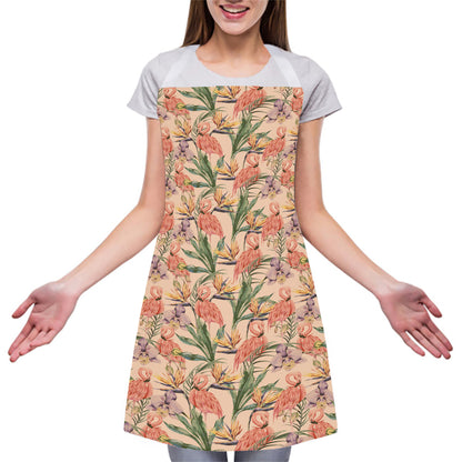 Vintage Flamingo Pattern Print Adjustable Apron