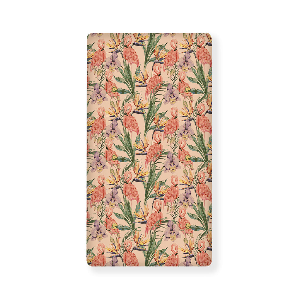Vintage Flamingo Pattern Print Baby Crib Sheet