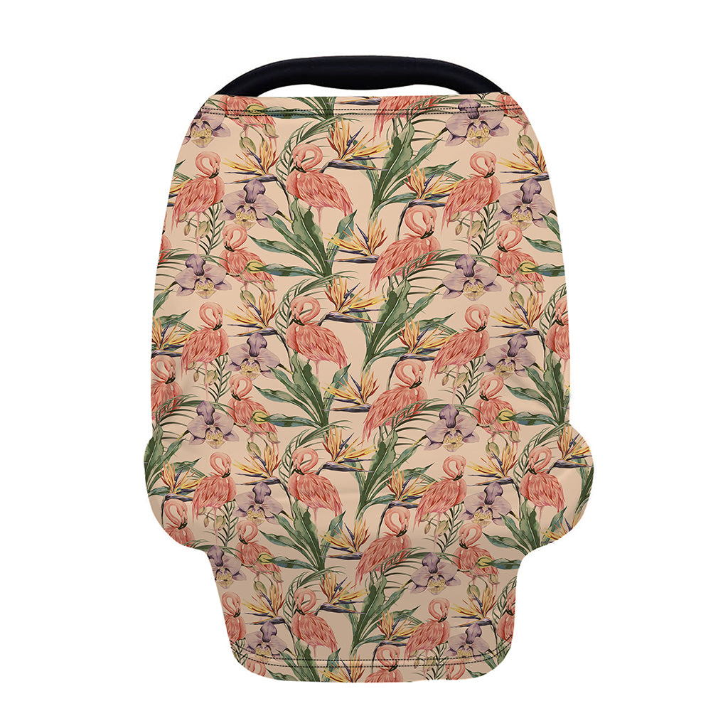 Vintage Flamingo Pattern Print Baby Seat Cover