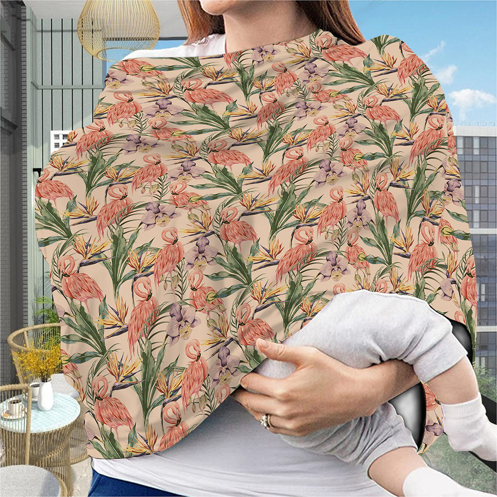 Vintage Flamingo Pattern Print Baby Seat Cover