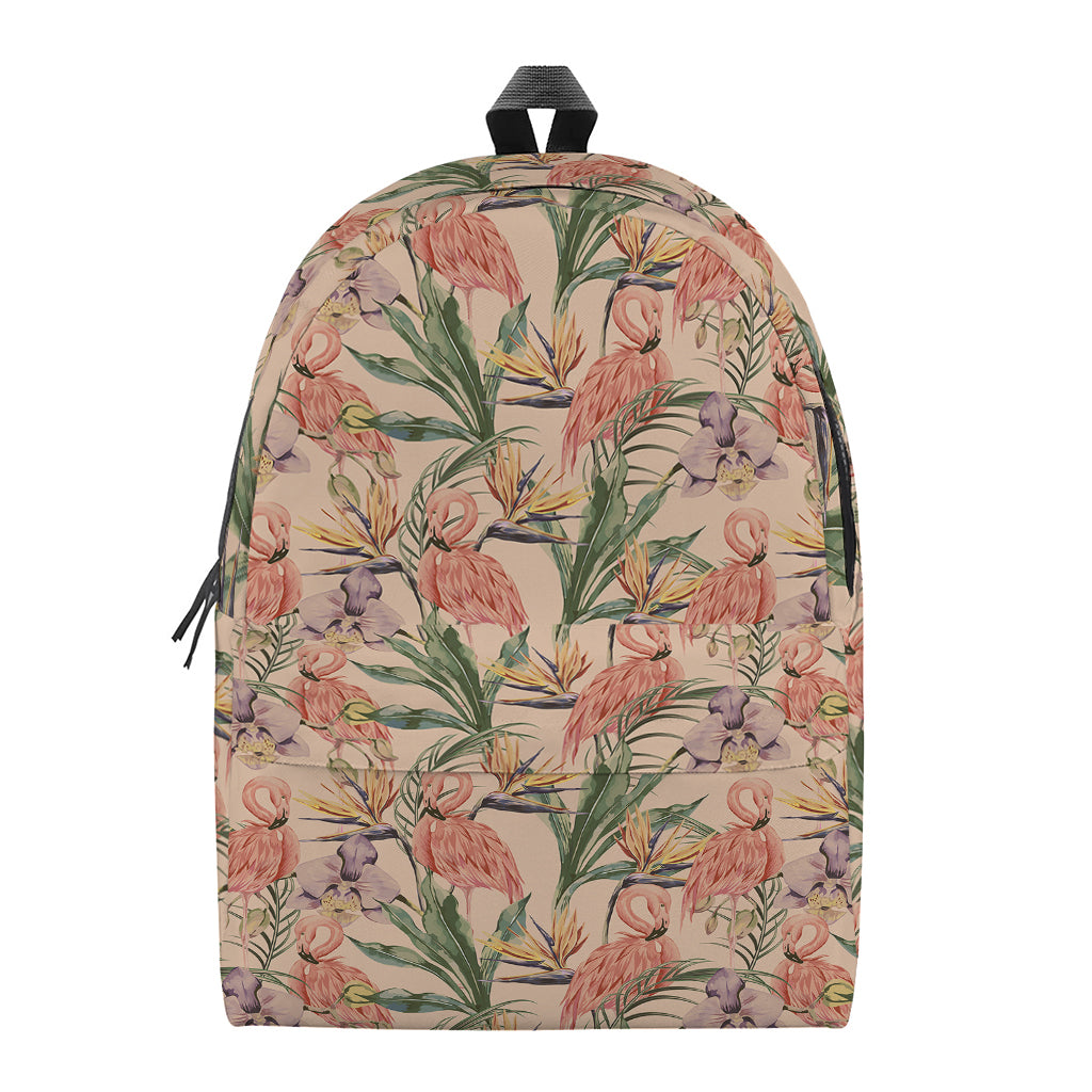 Vintage Flamingo Pattern Print Backpack