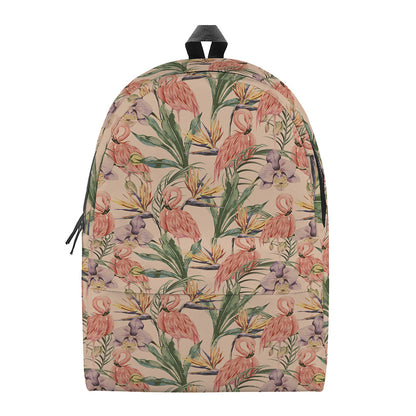 Vintage Flamingo Pattern Print Backpack