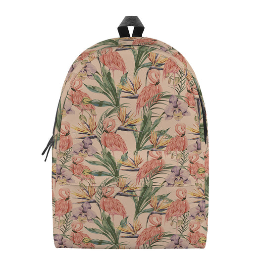 Vintage Flamingo Pattern Print Backpack