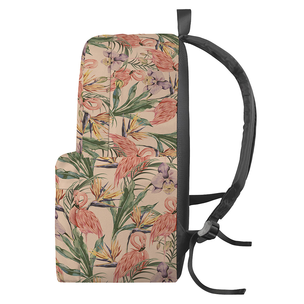 Vintage Flamingo Pattern Print Backpack