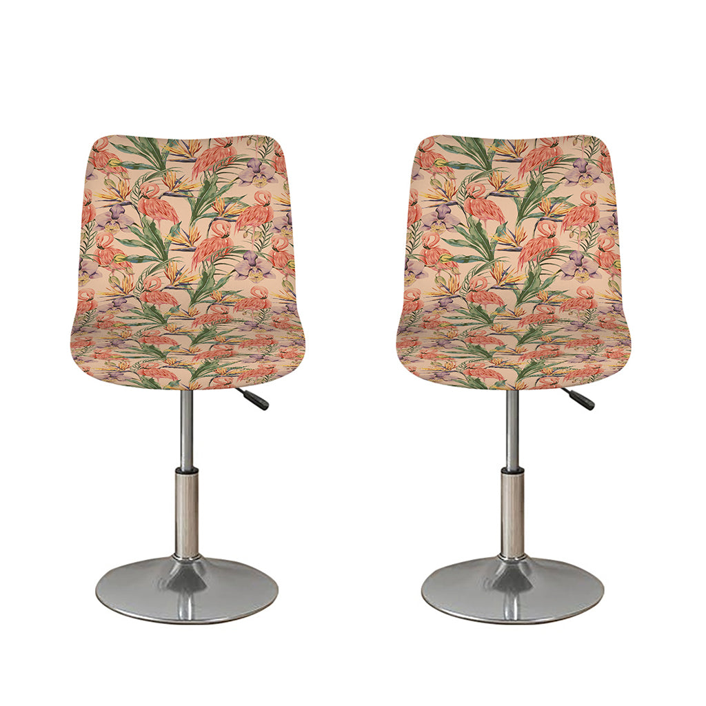 Vintage Flamingo Pattern Print Bar Stool Covers