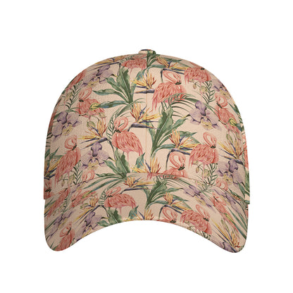 Vintage Flamingo Pattern Print Baseball Cap