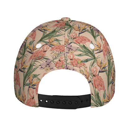 Vintage Flamingo Pattern Print Baseball Cap