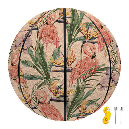 Vintage Flamingo Pattern Print Basketball