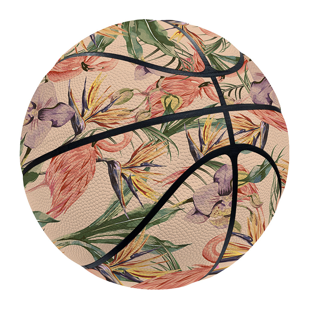 Vintage Flamingo Pattern Print Basketball
