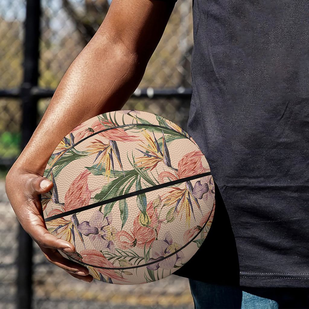 Vintage Flamingo Pattern Print Basketball