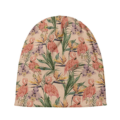 Vintage Flamingo Pattern Print Beanie