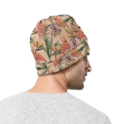 Vintage Flamingo Pattern Print Beanie