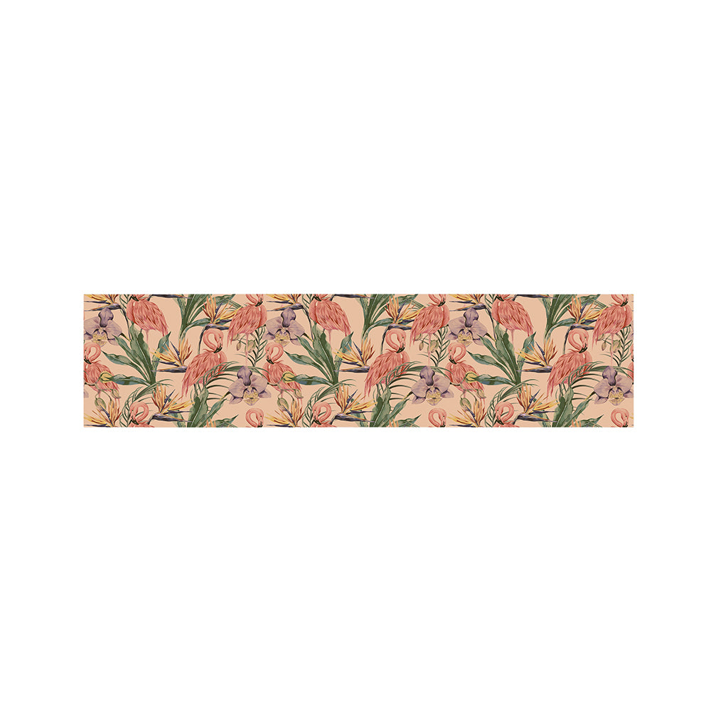 Vintage Flamingo Pattern Print Bed Runner