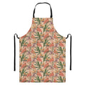 Vintage Flamingo Pattern Print Bib Apron With Pocket