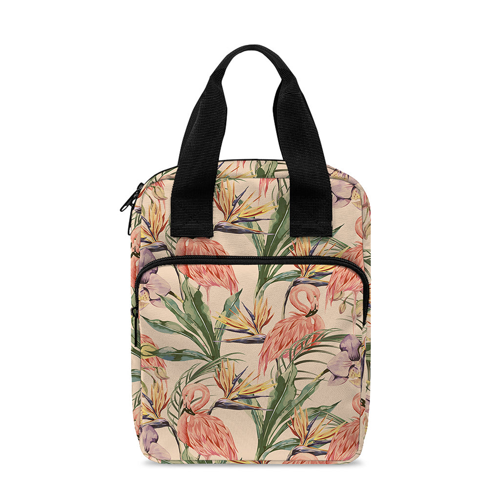 Vintage Flamingo Pattern Print Bible Tote Bag