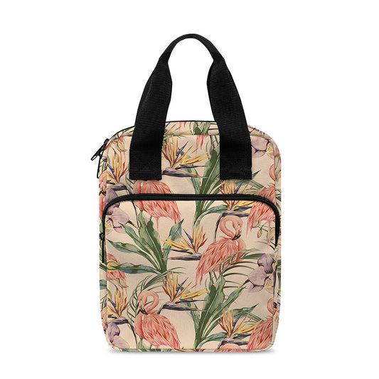 Vintage Flamingo Pattern Print Bible Tote Bag