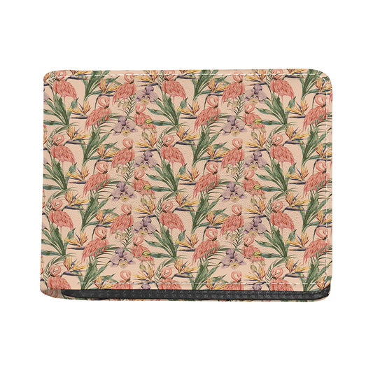 Vintage Flamingo Pattern Print Bifold Wallet