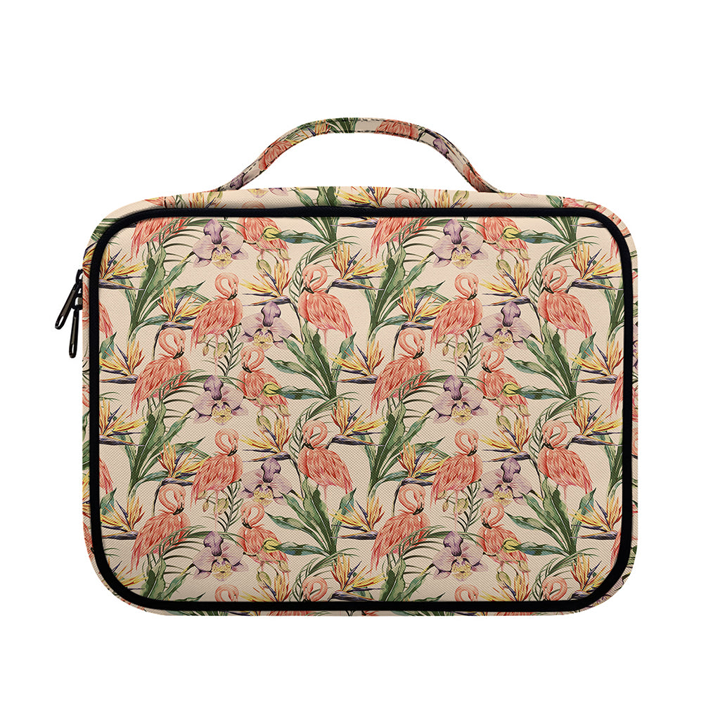Vintage Flamingo Pattern Print Briefcase Bible Bag