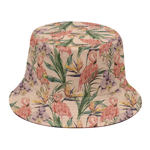 Vintage Flamingo Pattern Print Bucket Hat