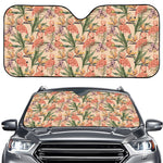 Vintage Flamingo Pattern Print Car Windshield Sun Shade