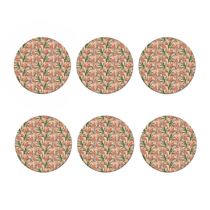 Vintage Flamingo Pattern Print Coaster Set