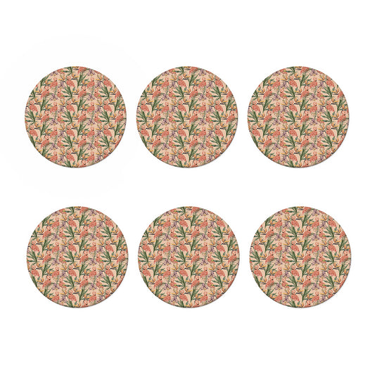 Vintage Flamingo Pattern Print Coaster Set