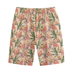 Vintage Flamingo Pattern Print Cotton Shorts