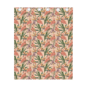 Vintage Flamingo Pattern Print Curtain