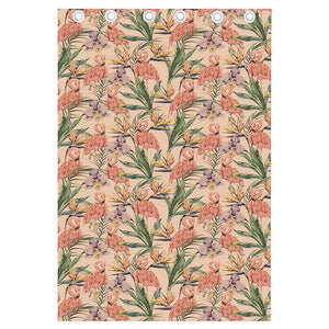 Vintage Flamingo Pattern Print Curtain