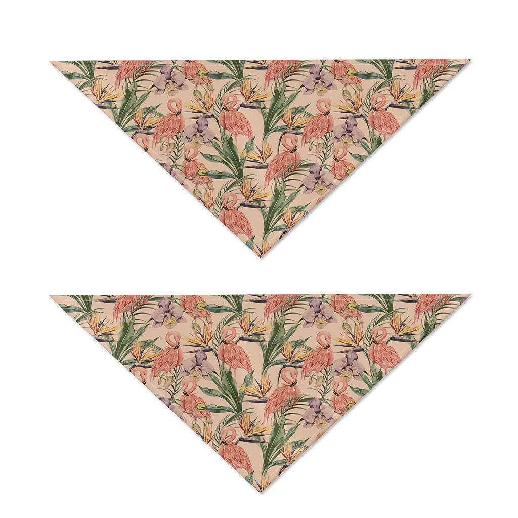 Vintage Flamingo Pattern Print Dog Bandana