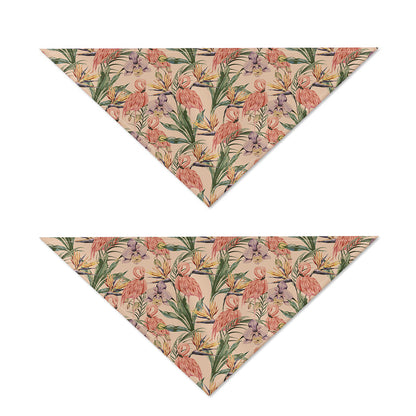 Vintage Flamingo Pattern Print Dog Bandana
