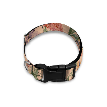 Vintage Flamingo Pattern Print Dog Collar