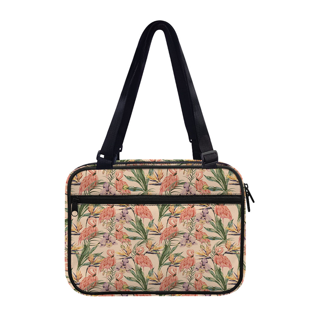 Vintage Flamingo Pattern Print Double Strap Bible Bag