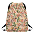 Vintage Flamingo Pattern Print Drawstring Backpack