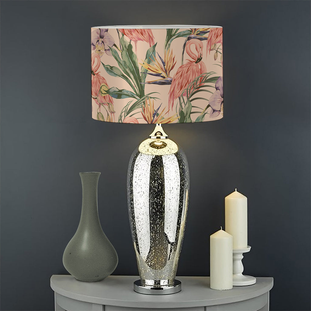 Vintage Flamingo Pattern Print Drum Lamp Shade
