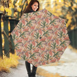 Vintage Flamingo Pattern Print Foldable Umbrella