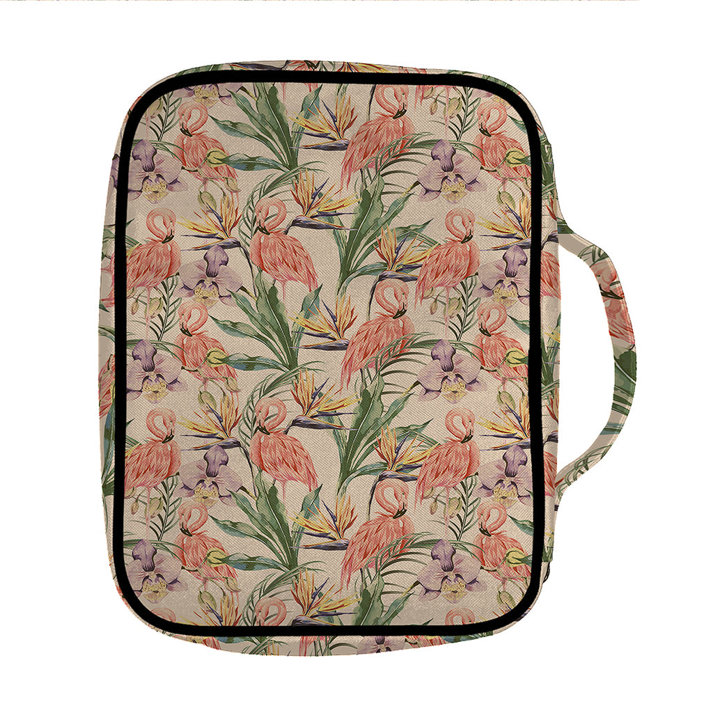 Vintage Flamingo Pattern Print Front Pocket Bible Bag