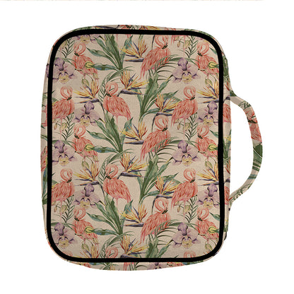 Vintage Flamingo Pattern Print Front Pocket Bible Bag