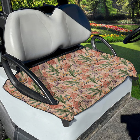 Vintage Flamingo Pattern Print Golf Cart Seat Cover