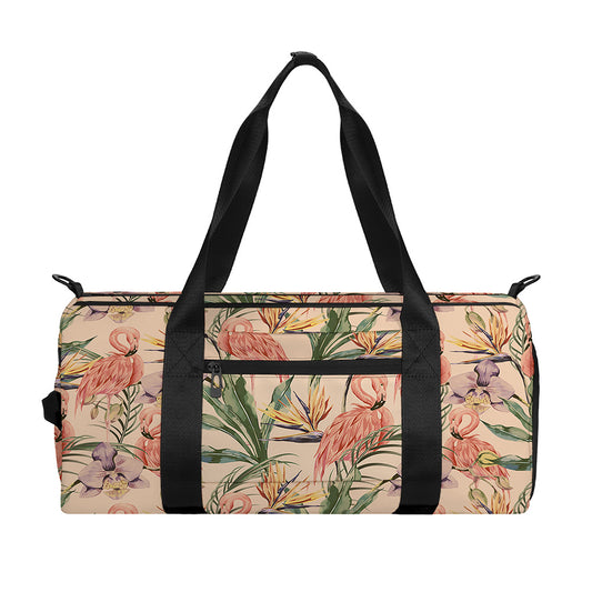 Vintage Flamingo Pattern Print Gym Bag