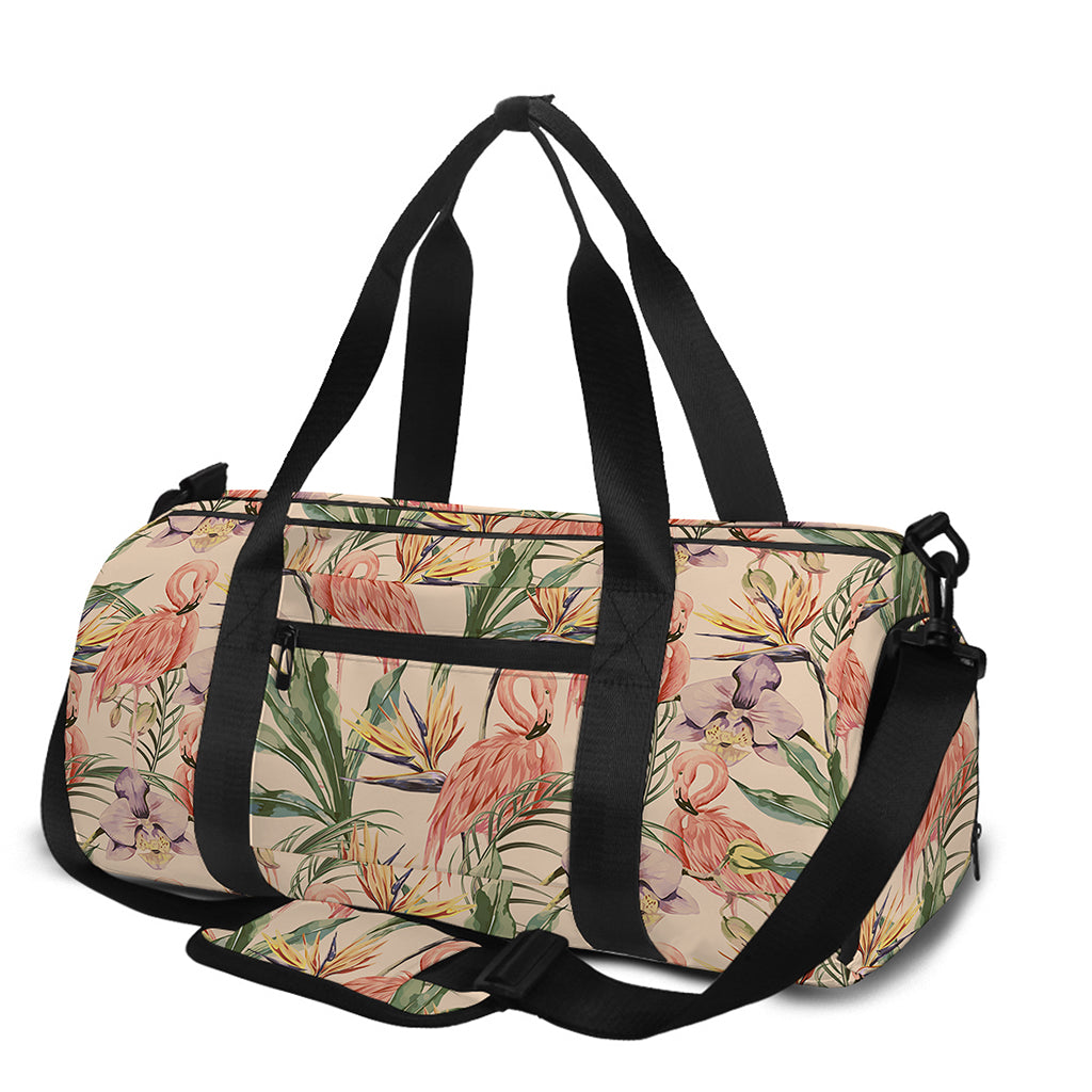 Vintage Flamingo Pattern Print Gym Bag