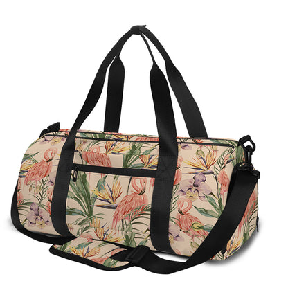 Vintage Flamingo Pattern Print Gym Bag