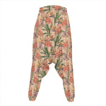 Vintage Flamingo Pattern Print Hammer Pants